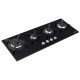 COOKTOP A GAS EM VIDRO TEMPERADO E TREMPES EM FERRO FUNDIDO ACEND. AUT. 4 QUEIMADORES TRAMONTINA