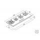 COOKTOP A GAS EM VIDRO TEMPERADO E TREMPES EM FERRO FUNDIDO ACEND. AUT. 4 QUEIMADORES TRAMONTINA