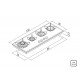 COOKTOP A GAS EM VIDRO TEMPERADO BRANCO E TREMPES EM FERRO FUNDIDO COM ACEND. AUT. 4 QUEIMADORES TRA