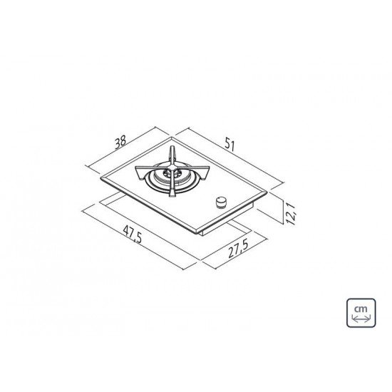 COOKTOP A GAS EM VIDRO TEMPERADO PRETO COM TREMPES EM FERRO FUNDIDO E ACENDIMENTO AUT. TRAMONTINA