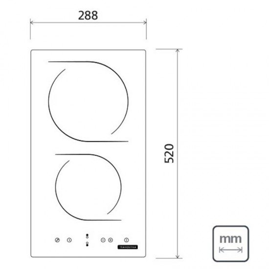 COOKTOP ELETRICO 2 BOCAS TRAMONTINA DOMINO TOUCH VITROCERAMICO 30CM 220V