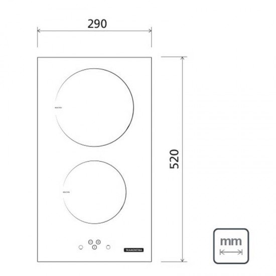 FOGAO COOKTOP TRAMONTINA DE INDUCAO  DOMINO TOUCH 2EI 30