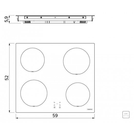 COOKTOP POR INDUÇÃO TRAMONTINA SQUARE BASIC 4EI 60