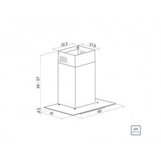 COIFA DE PAREDE ACO+VIDRO VETRO PLANO 60CM TRAMONTINA