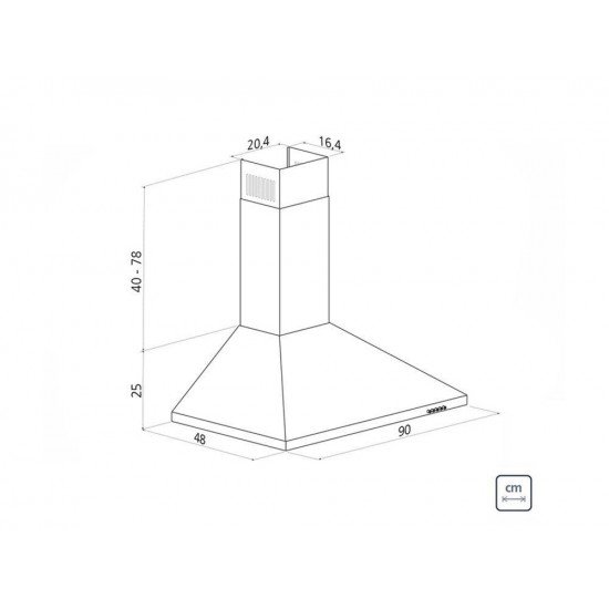 COIFA DE PAREDE ACO INOX PRISMA ECO 90CM TRAMONTINA