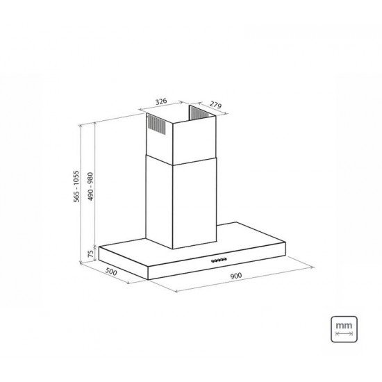 COIFA DE PAREDE DRITTA BLACK 90 EM AÇO INOX PRETA 90CM TRAMONTINA 220V