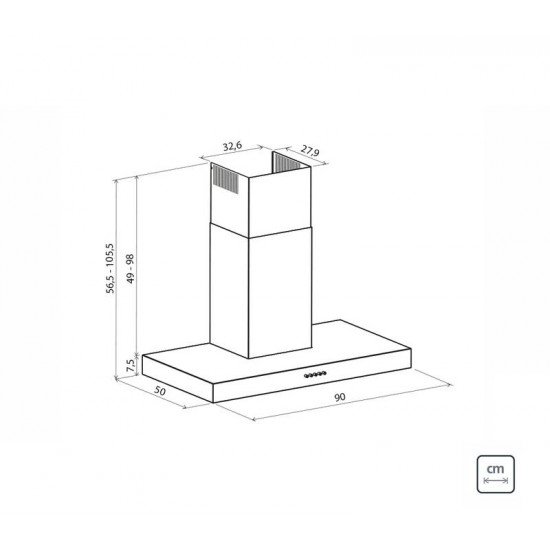 COIFA DE PAREDE TRAMONTINA DRITTA WHITE 90 AÇO INOX COM PINTURA AUTOMOTIVA BRANCA 90 CM 220V