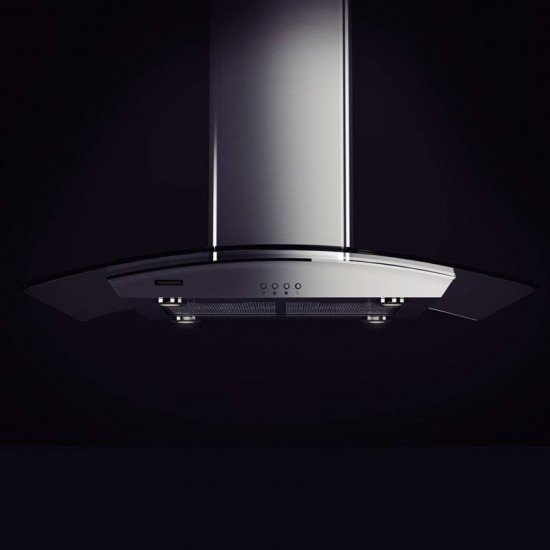 COIFA DE ILHA TRAMONTINA VETRO ISLA 90