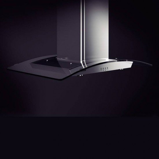 COIFA DE ILHA TRAMONTINA VETRO ISLA 90