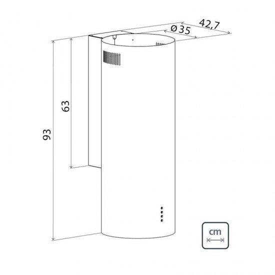 COIFA DE PAREDE TRAMONTINA TUBE IX WALL 35 REDONDA EM ACO INOX 35 CM 220V