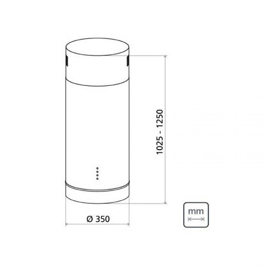COIFA DE ILHA TRAMONTINA INOX TUBE  ISLA 35 CM