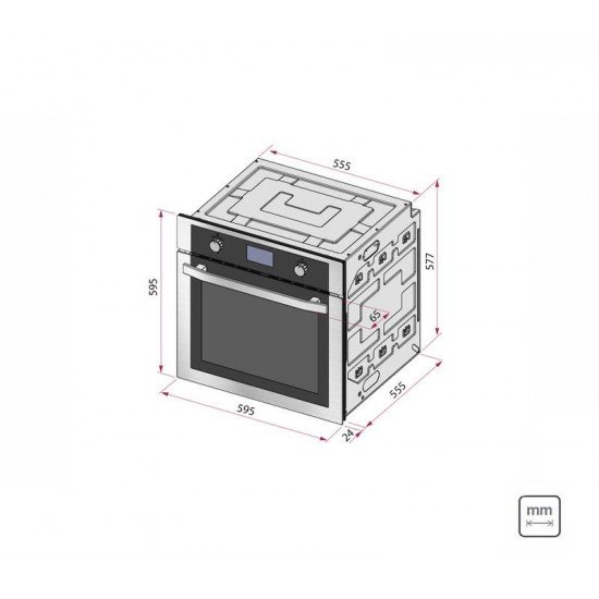 FORNO ELÉTRICO DE EMBUTIR READY COOK EM AÇO INOX COM DISPLAY COLOR 9 FUNÇÕES 69L TRAMONTINA