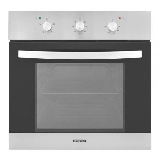 FORNO INOX E VIDRO TEMPERADO PRETO BASIC 60 F3 220V TRAMONTINA