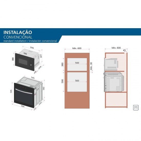 FORNO ELETRICO TRAMONTINA SLIM TOUCH 60 F12 220V