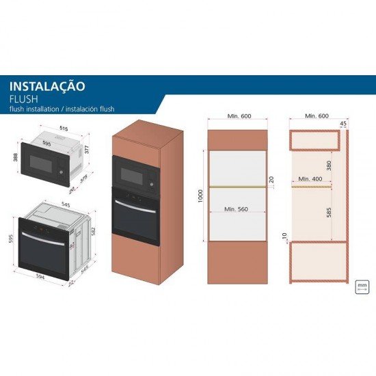 FORNO ELETRICO TRAMONTINA SLIM TOUCH 60 F12 220V