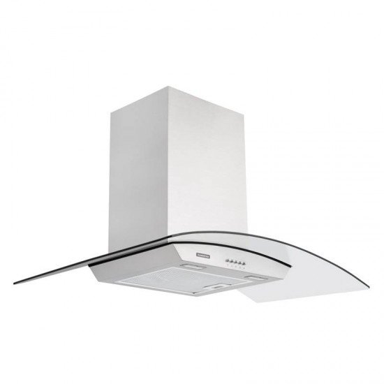 COIFA DE PAREDE TRAMONTINA EM AÇO INOX E VIDRO NEW VETRO 90 CM