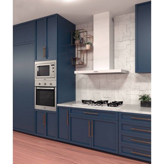 COIFA DE PAREDE TRAMONTINA DRITTA WHITE 90 AÇO INOX COM PINTURA AUTOMOTIVA BRANCA 90 CM 220V