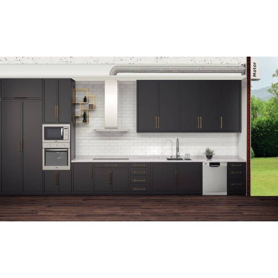 COIFA DE ILHA TRAMONTINA DRITTA ISLA SILENT PRO 90 EM AÇO INOX 220V