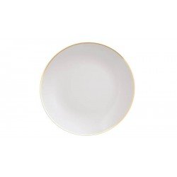 PRATO FUNDO ANNA EM PORCELANA DECORADA EM ACABAMENTO COM FIO DOURADO 22 CM TRAMONTINA