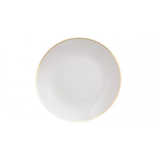 PRATO FUNDO ANNA EM PORCELANA DECORADA EM ACABAMENTO COM FIO DOURADO 22 CM TRAMONTINA
