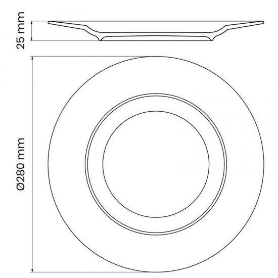 PRATO RASO TRAMONTINA DULCE EM PORCELANA DECORADA 28 CM