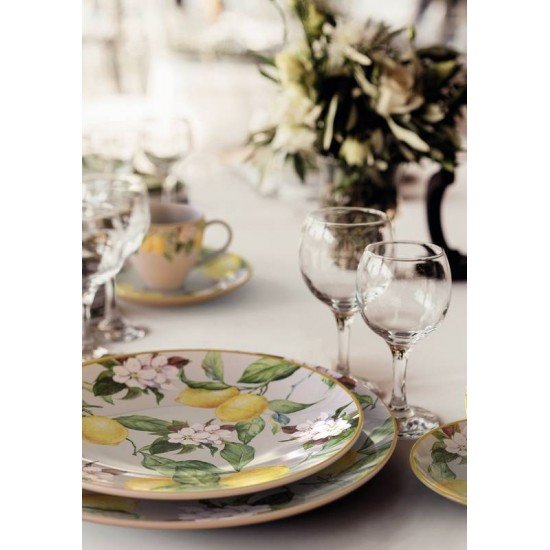 PRATO SOBREMESA TRAMONTINA CARMEN EM PORCELANA DECORADA 21 CM