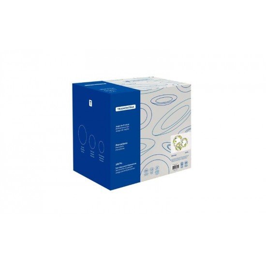 JOGO DE PRATOS TRAMONTINA CARMEN EM PORCELANA DECORADA 18 PEÇAS