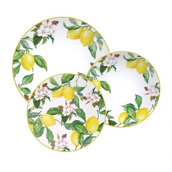 JOGO DE PRATOS TRAMONTINA CARMEN EM PORCELANA DECORADA 18 PEÇAS