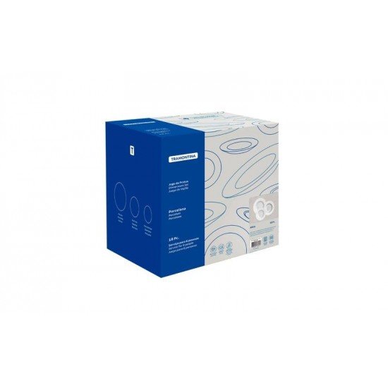 JOGO DE PRATOS TRAMONTINA ALICIA EM PORCELANA DECORADA 18 PEÇAS