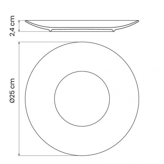 PRATO RASO TRAMONTINA GRAZIELA EM PORCELANA DECORADA 25 CM
