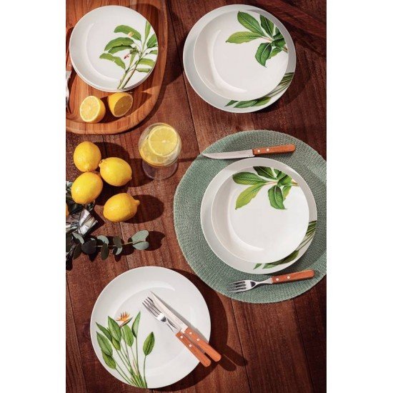 PRATO SOBREMESA TRAMONTINA GRAZIELA EM PORCELANA DECORADA 19 CM