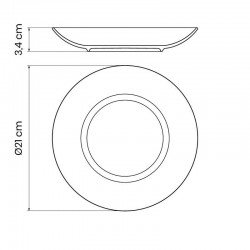 PRATO FUNDO TRAMONTINA GRAZIELA EM PORCELANA DECORADA 21 CM