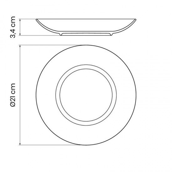 PRATO FUNDO TRAMONTINA GRAZIELA EM PORCELANA DECORADA 21 CM