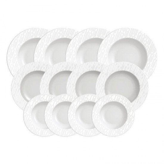 JOGO DE PRATOS TRAMONTINA MARIE EM PORCELANA DECORADA 12 PEÇAS