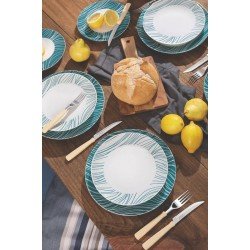 JOGO DE PRATOS TRAMONTINA CLARICE EM PORCELANA DECORADA 12 PEÇAS