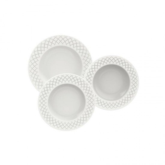 JOGO DE PRATOS TRAMONTINA INGRID EM PORCELANA 18 PEÇAS