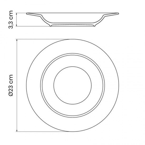 PRATO FUNDO TRAMONTINA OLIVA EM PORCELANA DECORADA 23 CM