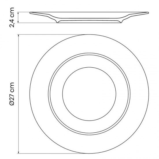 PRATO RASO TRAMONTINA ANA ALICE EM PORCELANA DECORADA 27 CM