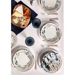 PRATO SOBREMESA TRAMONTINA ANA FLOR EM PORCELANA DECORADA 21 CM