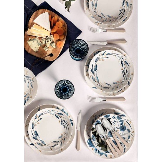 APARELHO DE JANTAR TRAMONTINA ANA FLOR EM PORCELANA DECORADA 20 PEÇAS