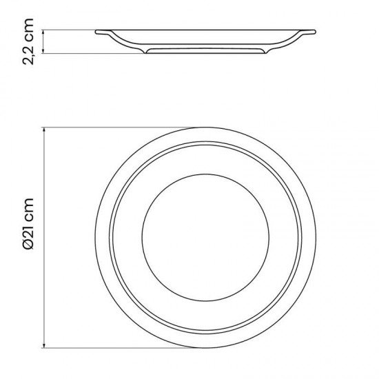 PRATO SOBREMESA TRAMONTINA PAOLA EM PORCELANA 21 CM