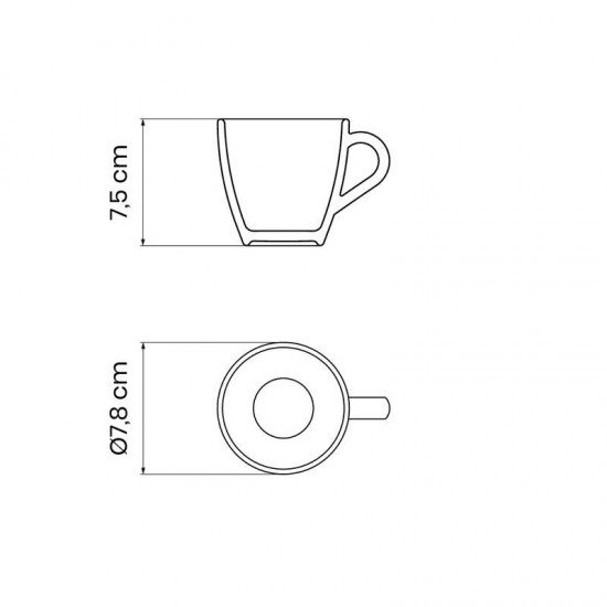 XÍCARA CAPPUCCINO TRAMONTINA PAOLA EM PORCELANA 200 ML