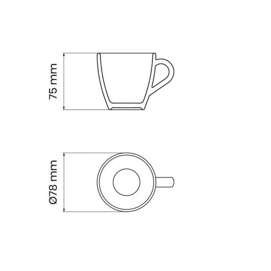 XÍCARA CAPPUCCINO TRAMONTINA PAOLA EM PORCELANA 200 ML