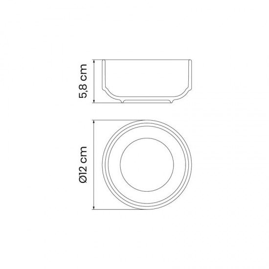 TIGELA EMPILHÁVEL TRAMONTINA PAOLA EM PORCELANA 12CM