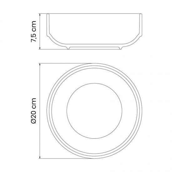 TIGELA EMPILHÁVEL TRAMONTINA PAOLA EM PORCELANA 20CM