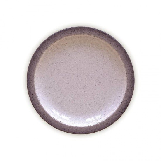 PRATO RASO TRAMONTINA RÚSTICO CINZA EM PORCELANA DECORADA 28 CM