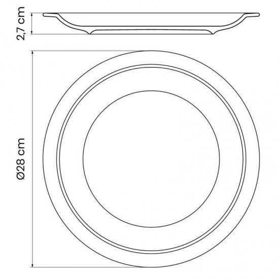PRATO RASO TRAMONTINA EM PORCELANA 28 CM
